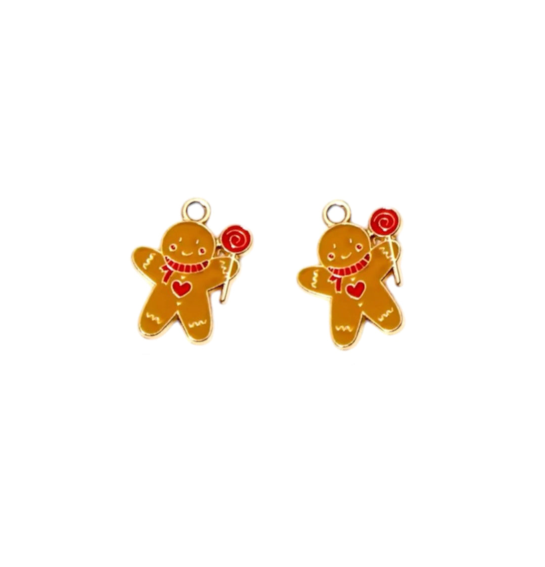 Lollipop Gingerbread man Charm