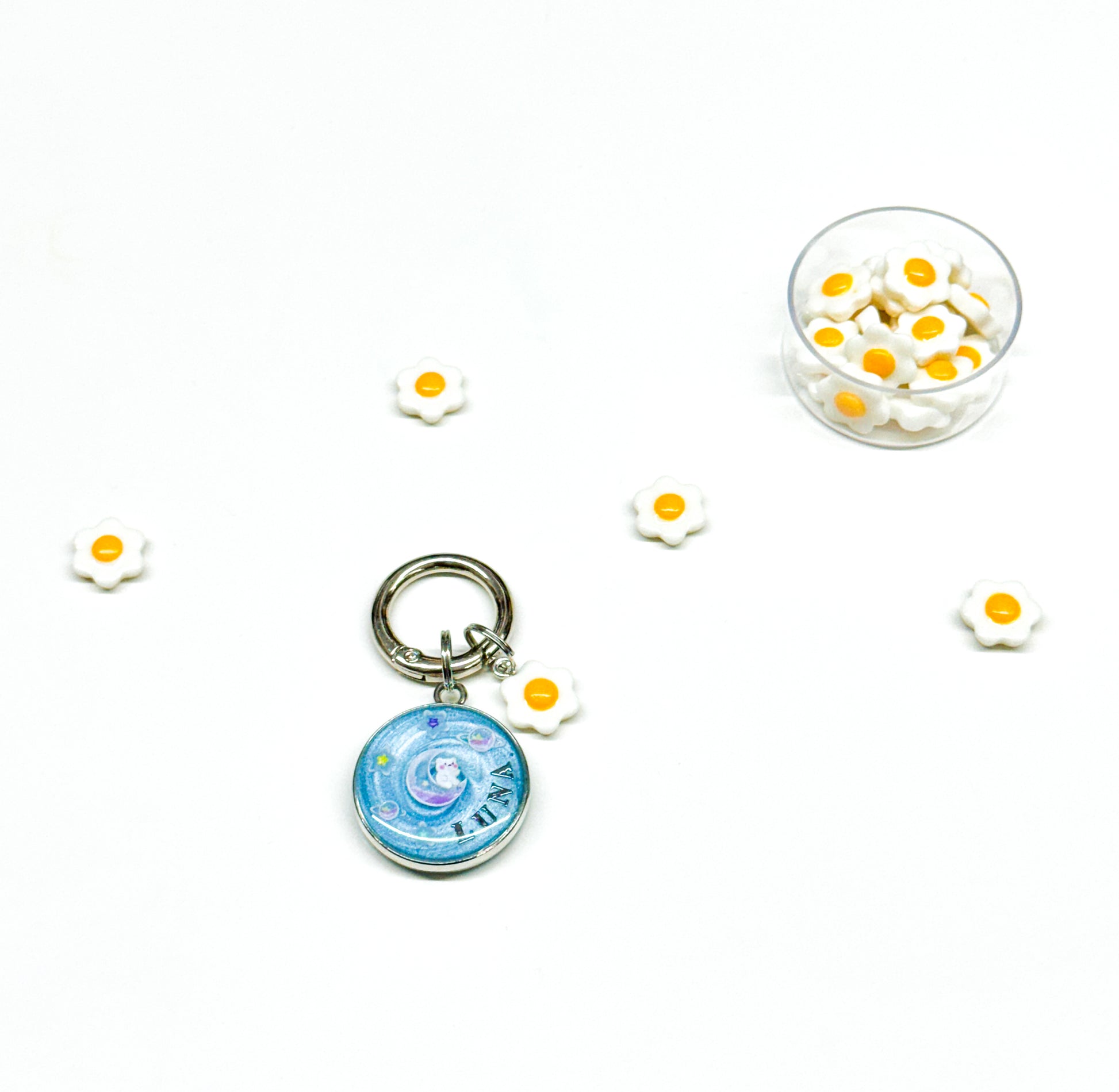 mini flower egg charm