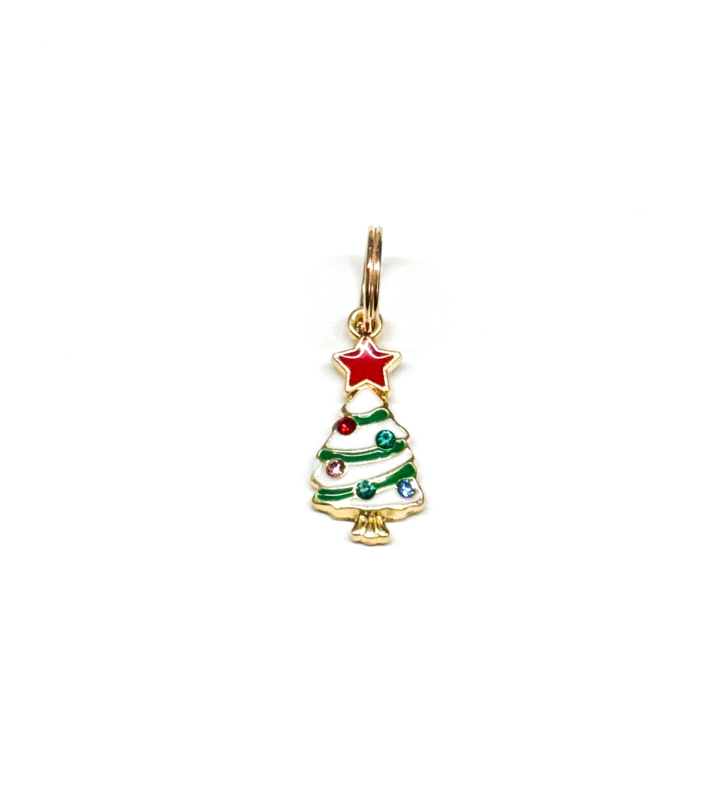 Christmas Tree Charm - Green/White