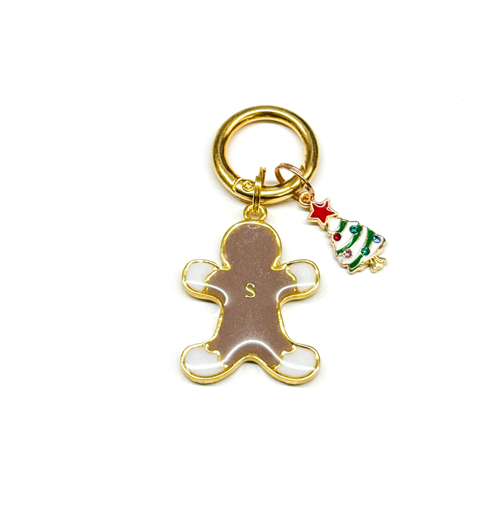 Christmas Tree Charm - Green/White