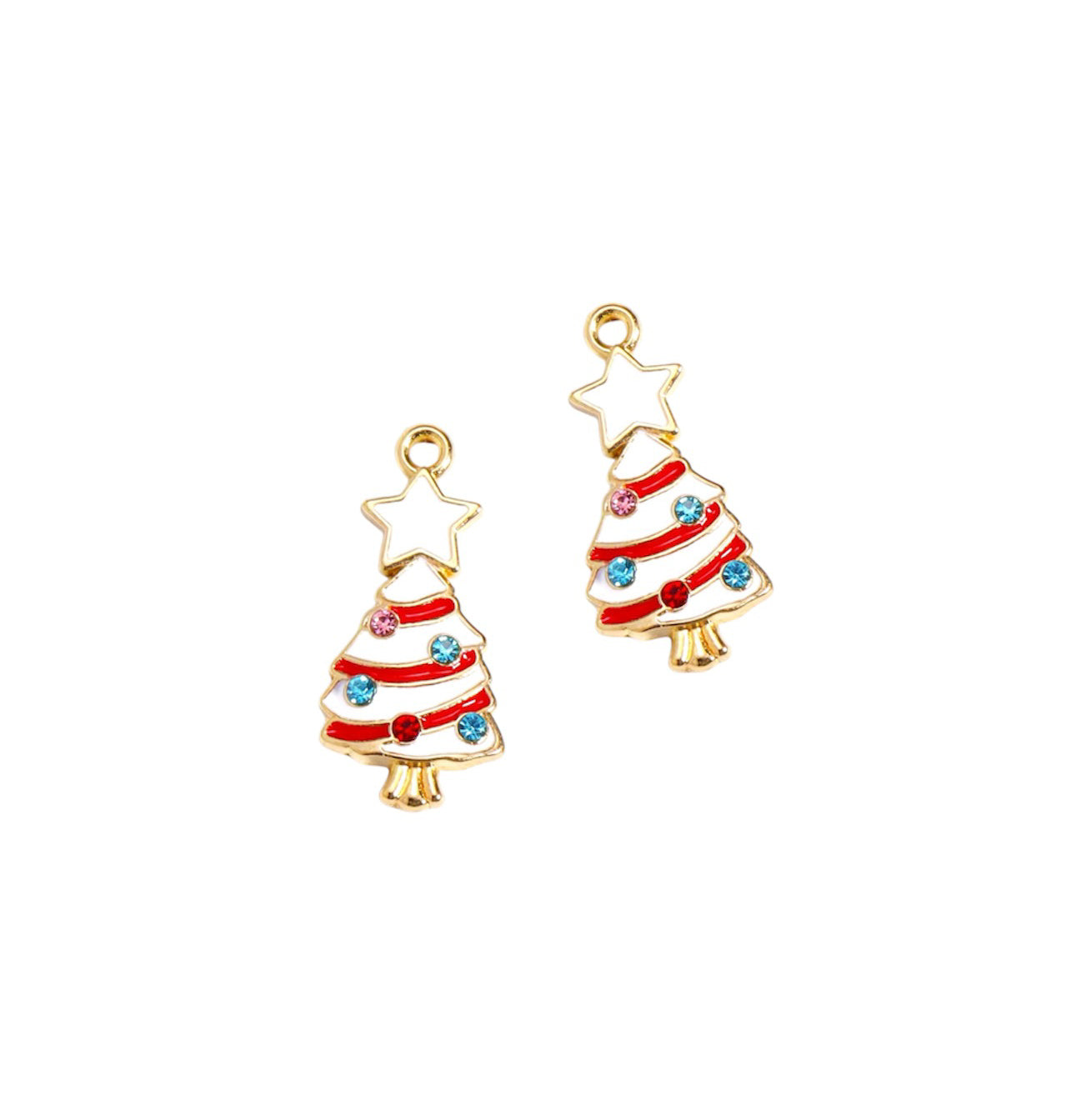 Christmas Tree Charm - Red/White