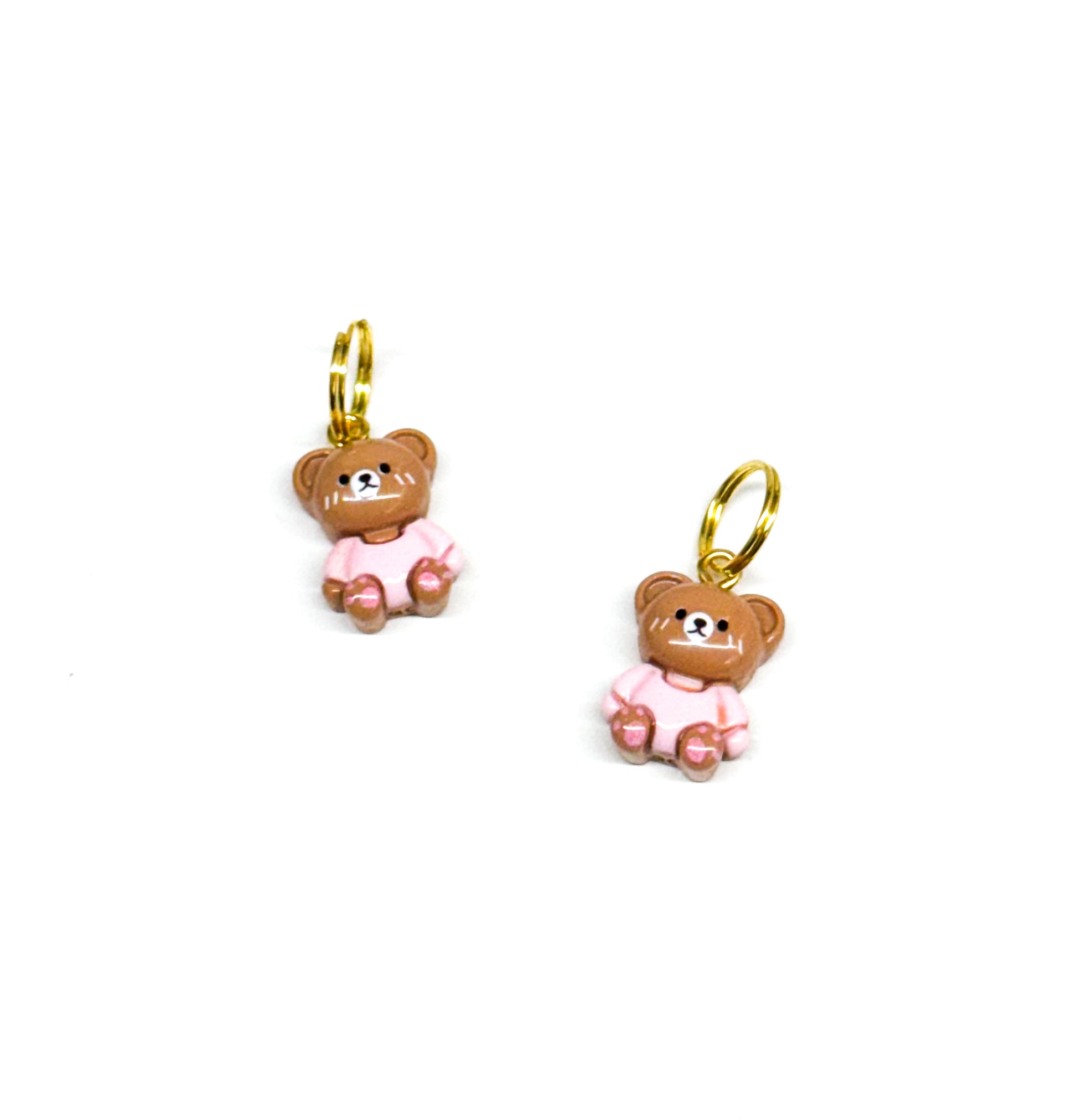 pink shirt teddy bear charm