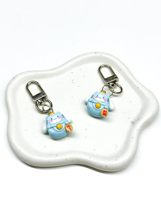 Lucky Cat Keychain - Light Blue