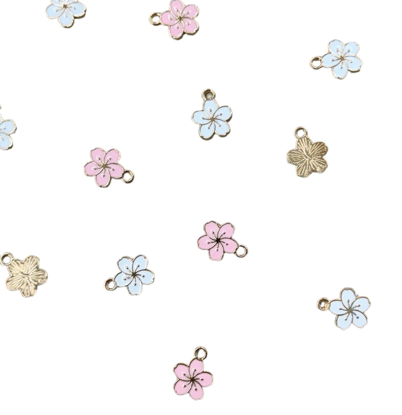 Mini Blossom Charms - Gold Backing