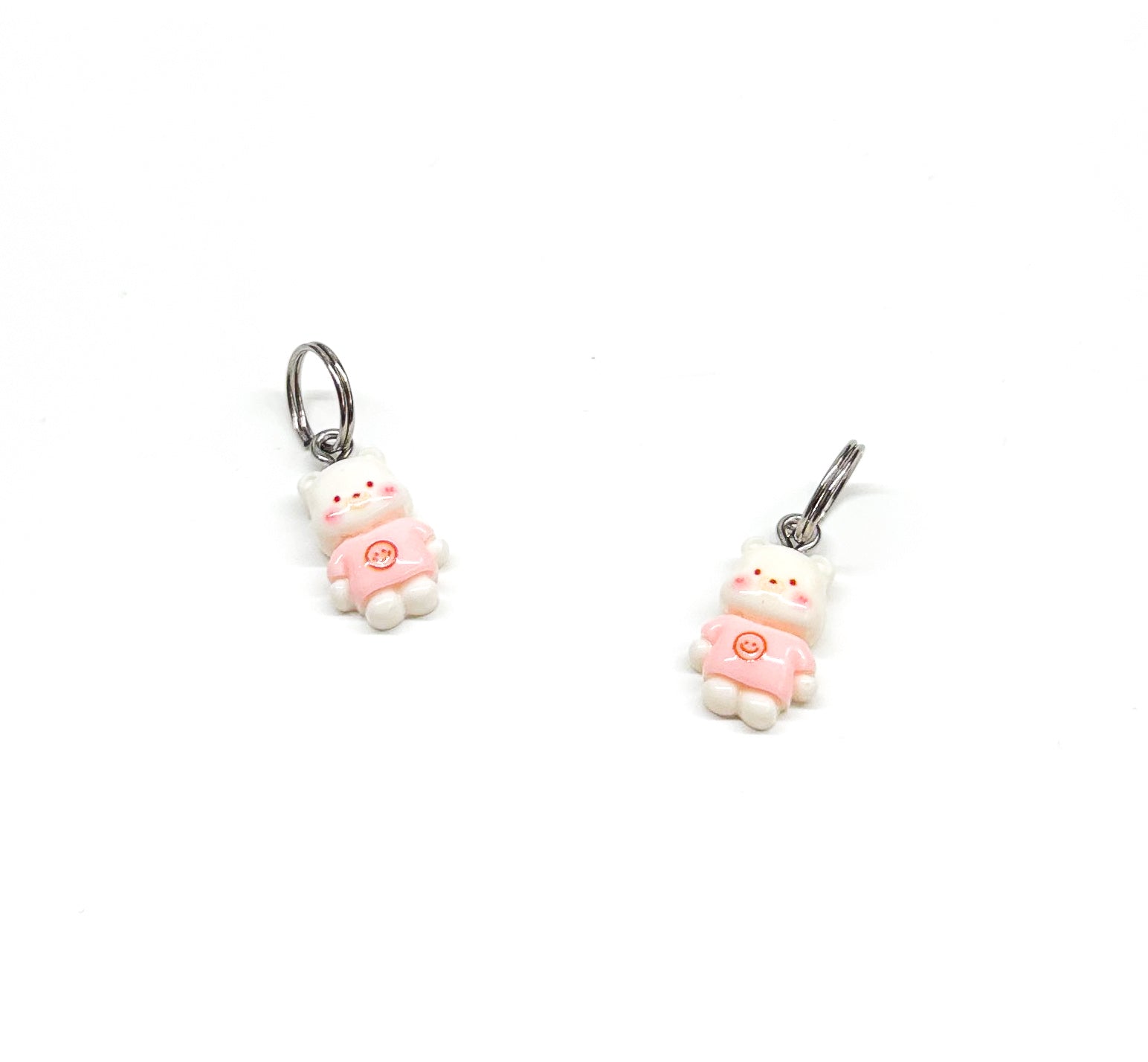Mini Smiley Bear Charm (White) *Limited*