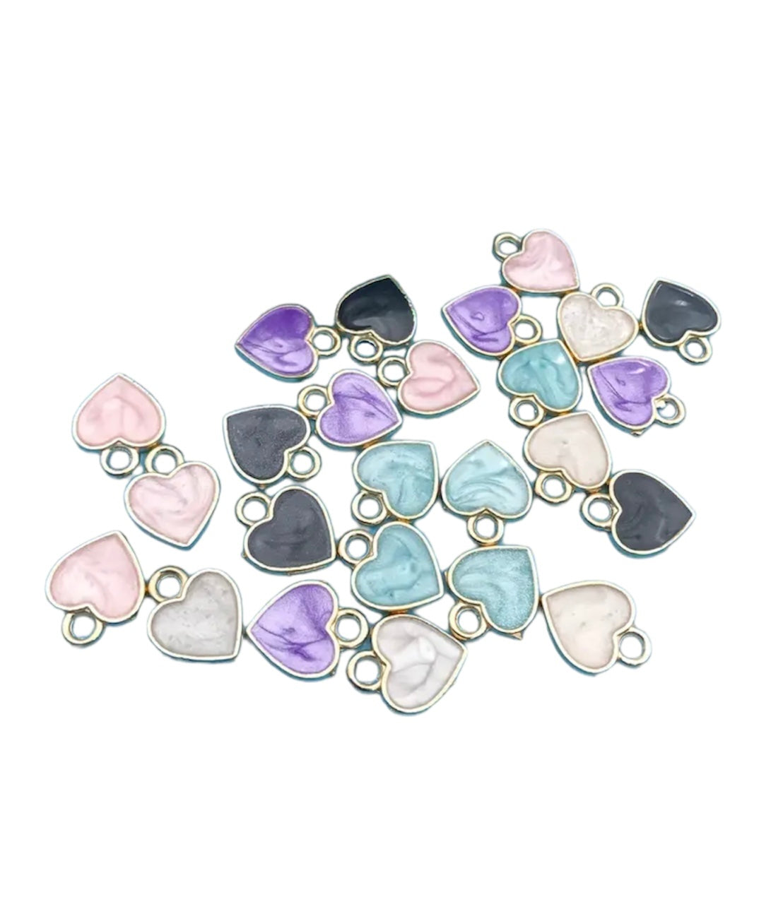 Mini Coloured Heart Charms