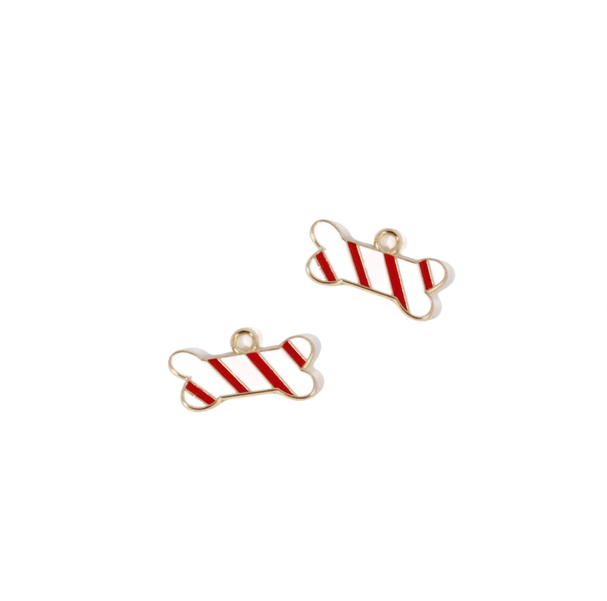 candy cane bone charm