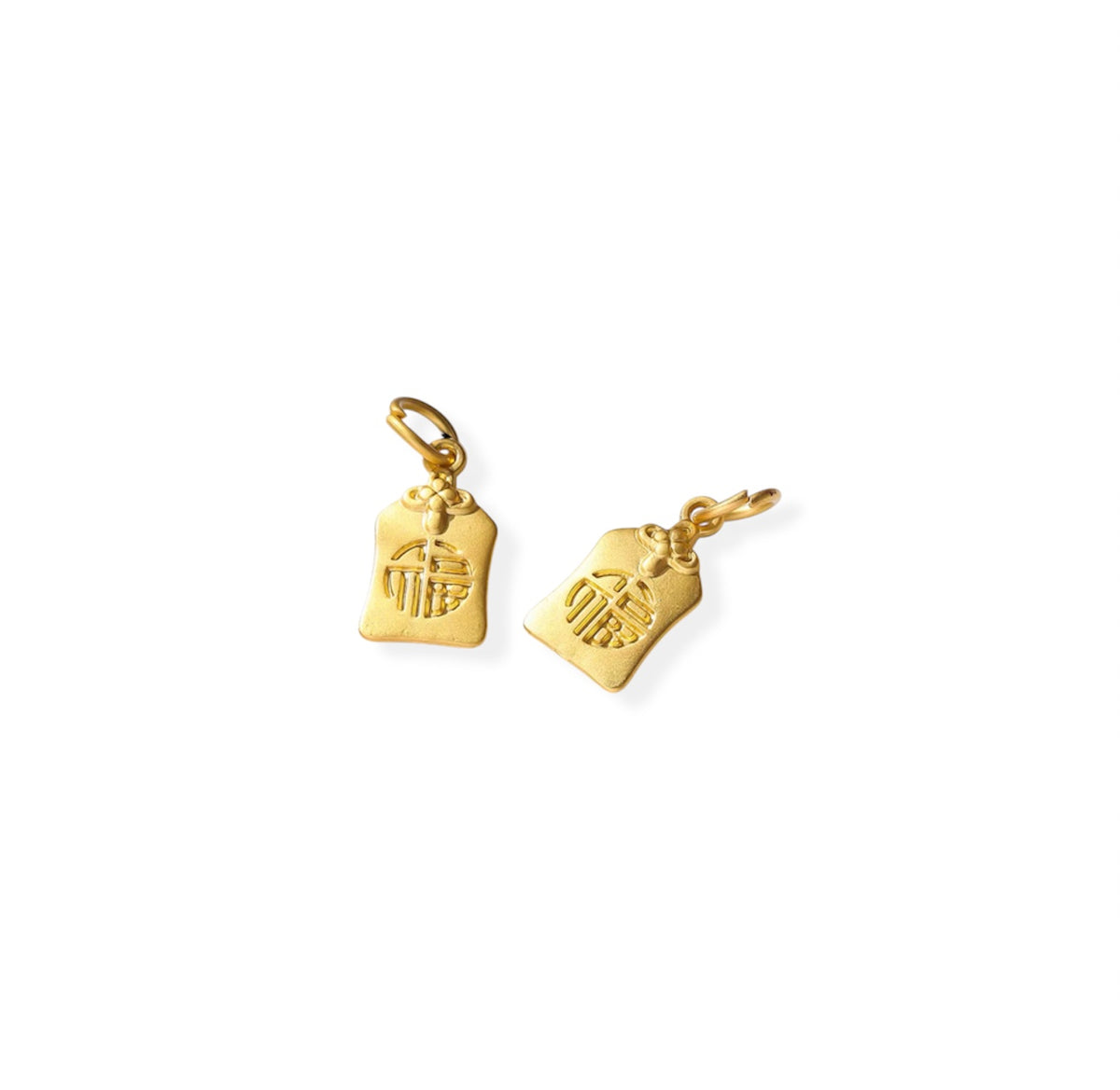 gold 福 mini charm
