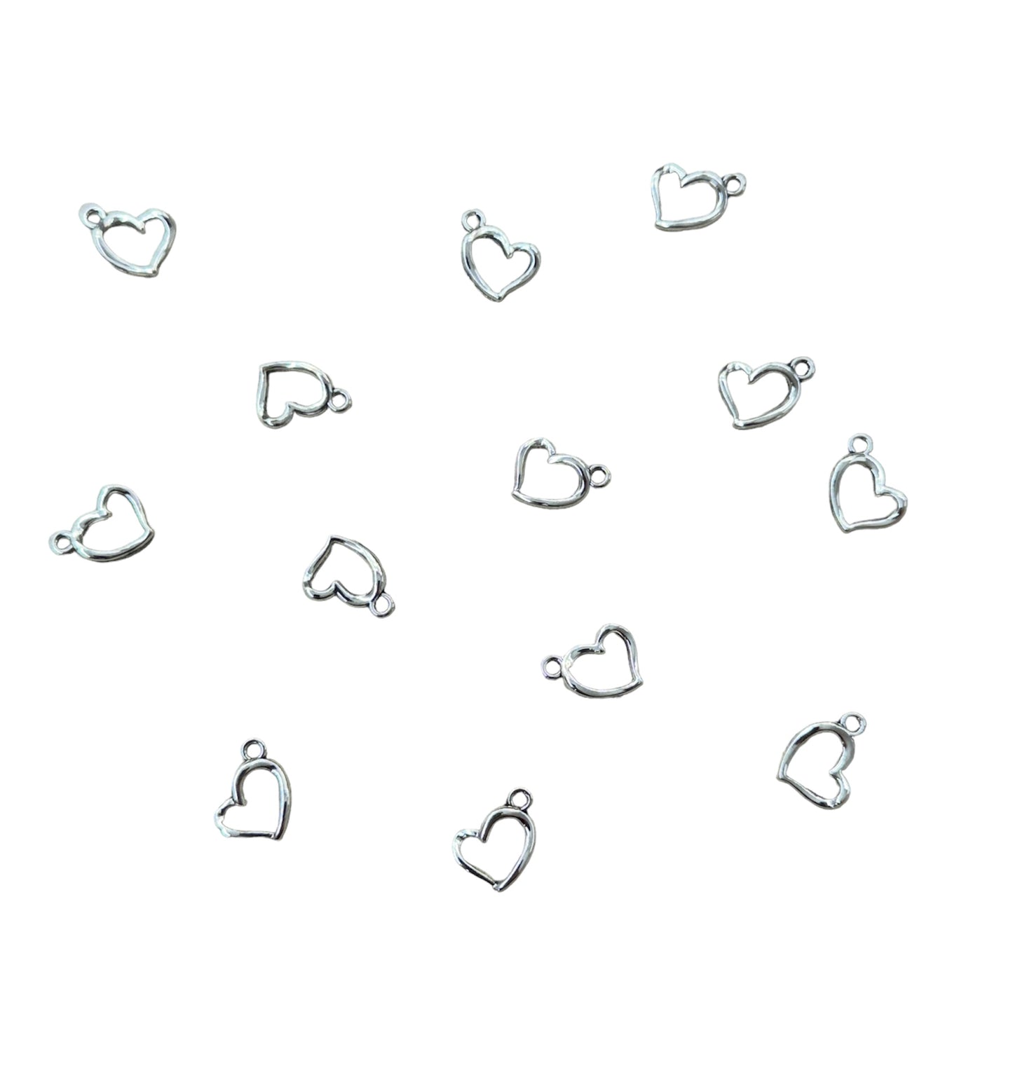 Hollow Heart Charms - Zinc Alloy Metal