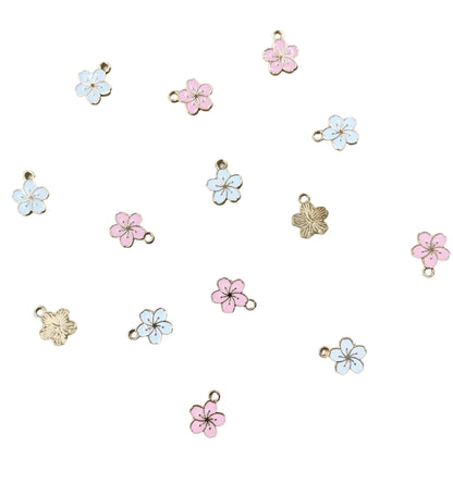 Mini Blossom Charms - Gold Backing