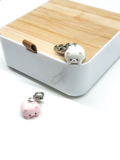 Chubby Polar Bear Keychain