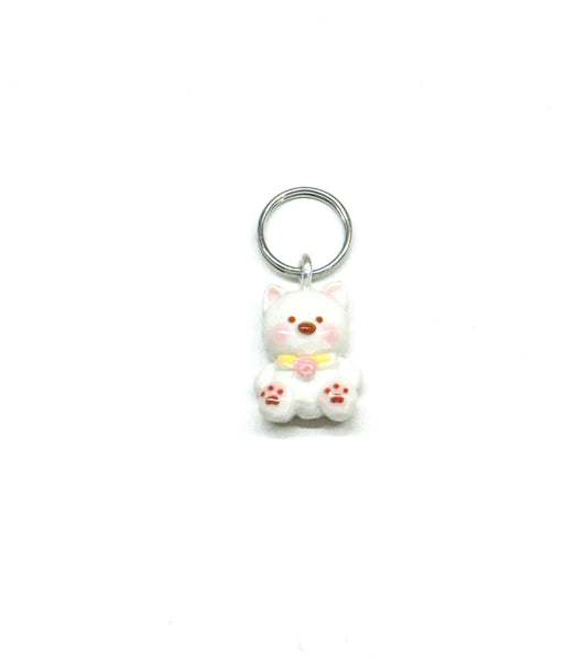 Mini White Bear Charm - Yellow